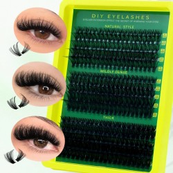 Gene false  smocuri / manuchi CMAYOME Eyelash 30D-60D de D/0,15/10-16mm - 300 smocuri GREEN360-Mixt + 1 Adeziv gene Marie Beauty 12g